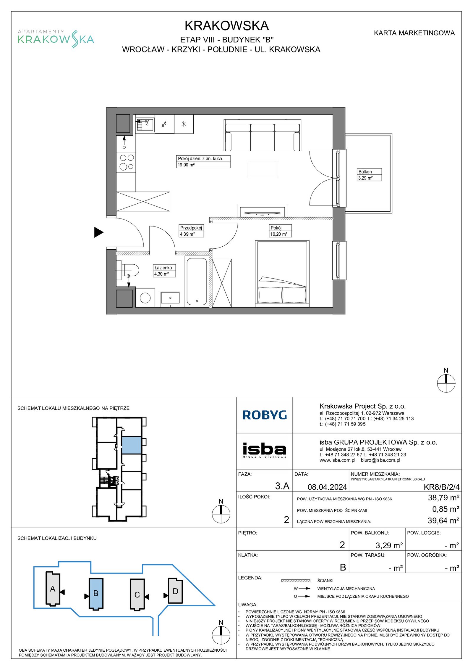 Rzut KR8/B/2/4 — Apartamenty Krakowska 8