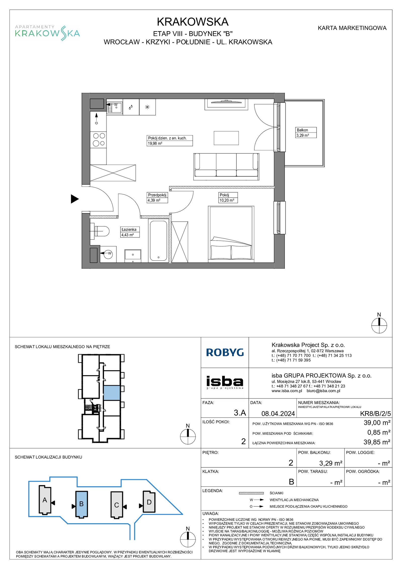 Rzut KR8/B/2/5 — Apartamenty Krakowska 8