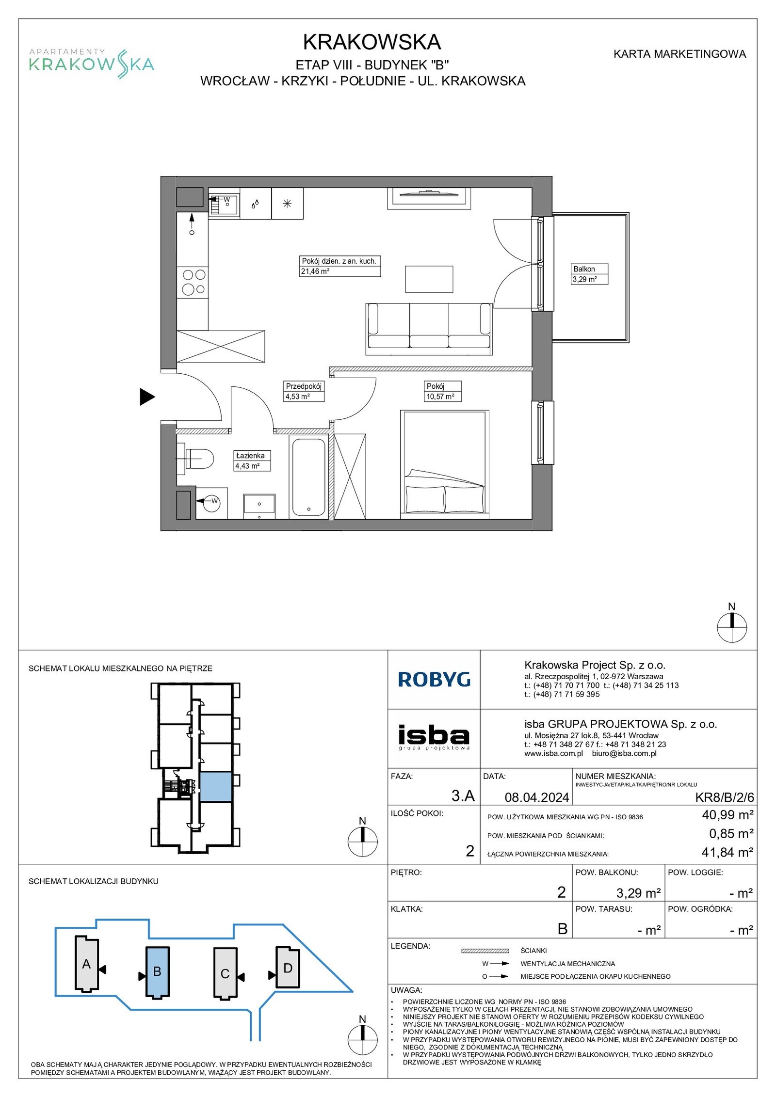 Rzut KR8/B/2/6 — Apartamenty Krakowska 8