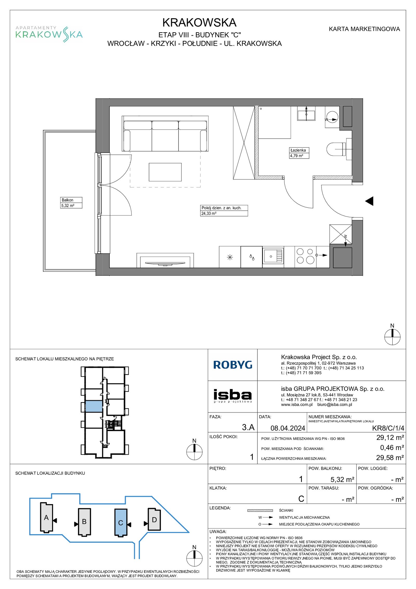 Rzut KR8/C/1/4 — Apartamenty Krakowska 8
