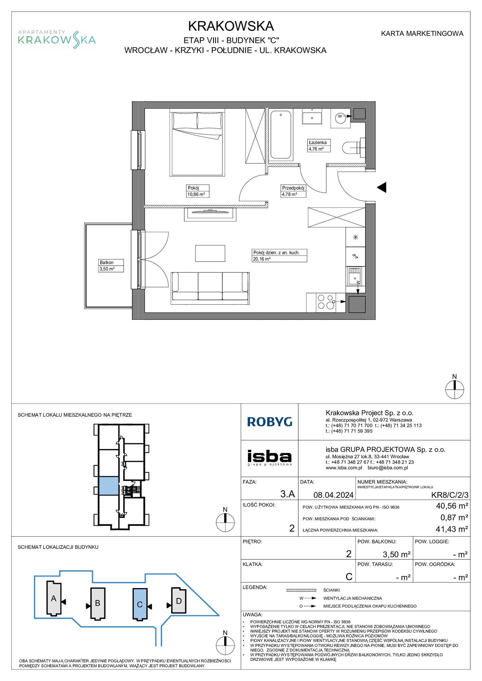 Rzut KR8/C/2/3 — Apartamenty Krakowska 8