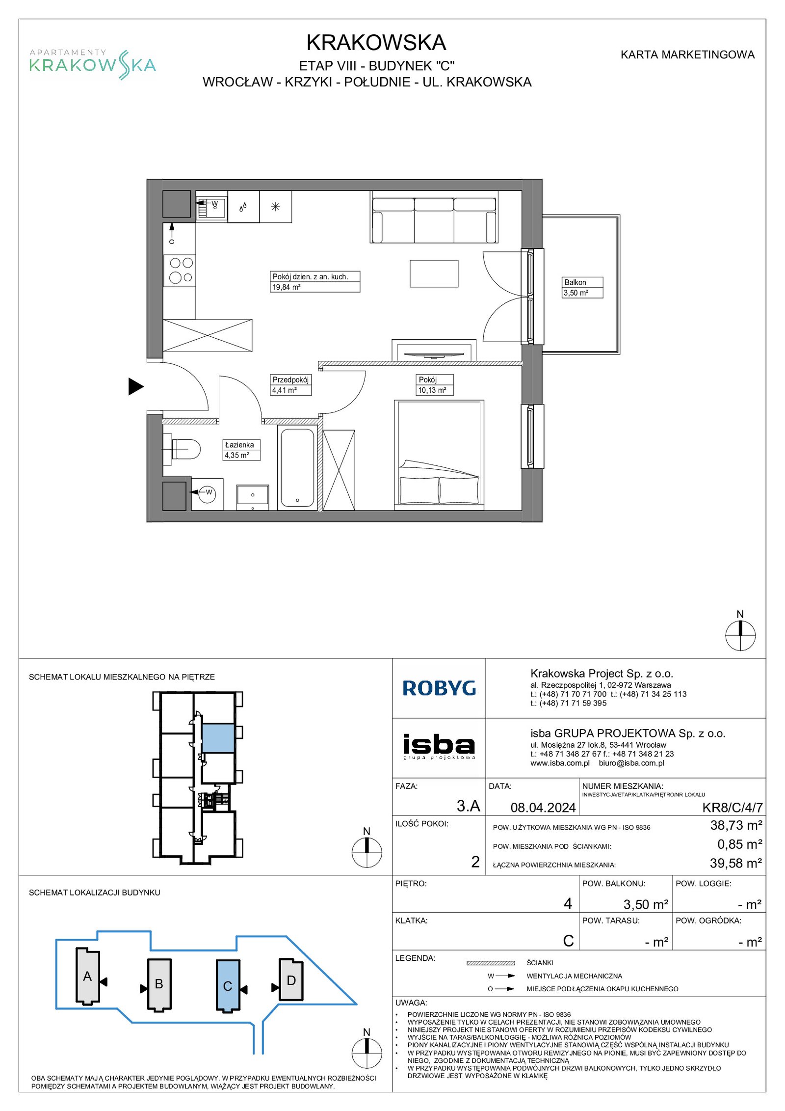 Rzut KR8/C/4/7 — Apartamenty Krakowska 8