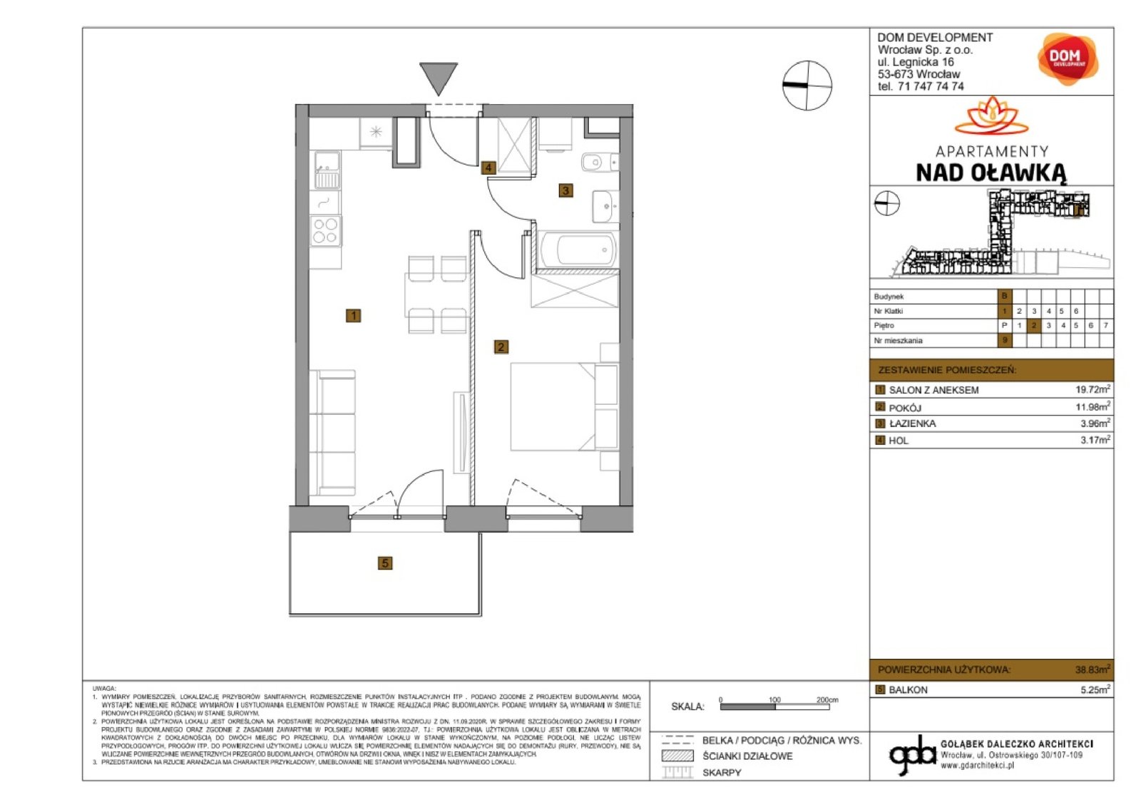 Rzut B9 — Apartamenty Nad Oławką etap II