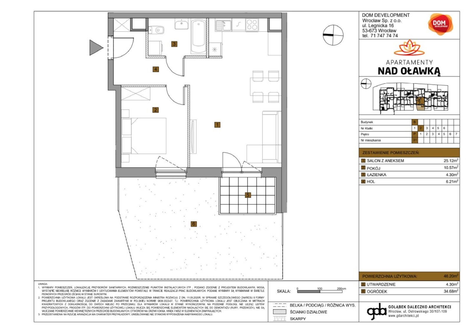 Rzut B31 — Apartamenty Nad Oławką etap II