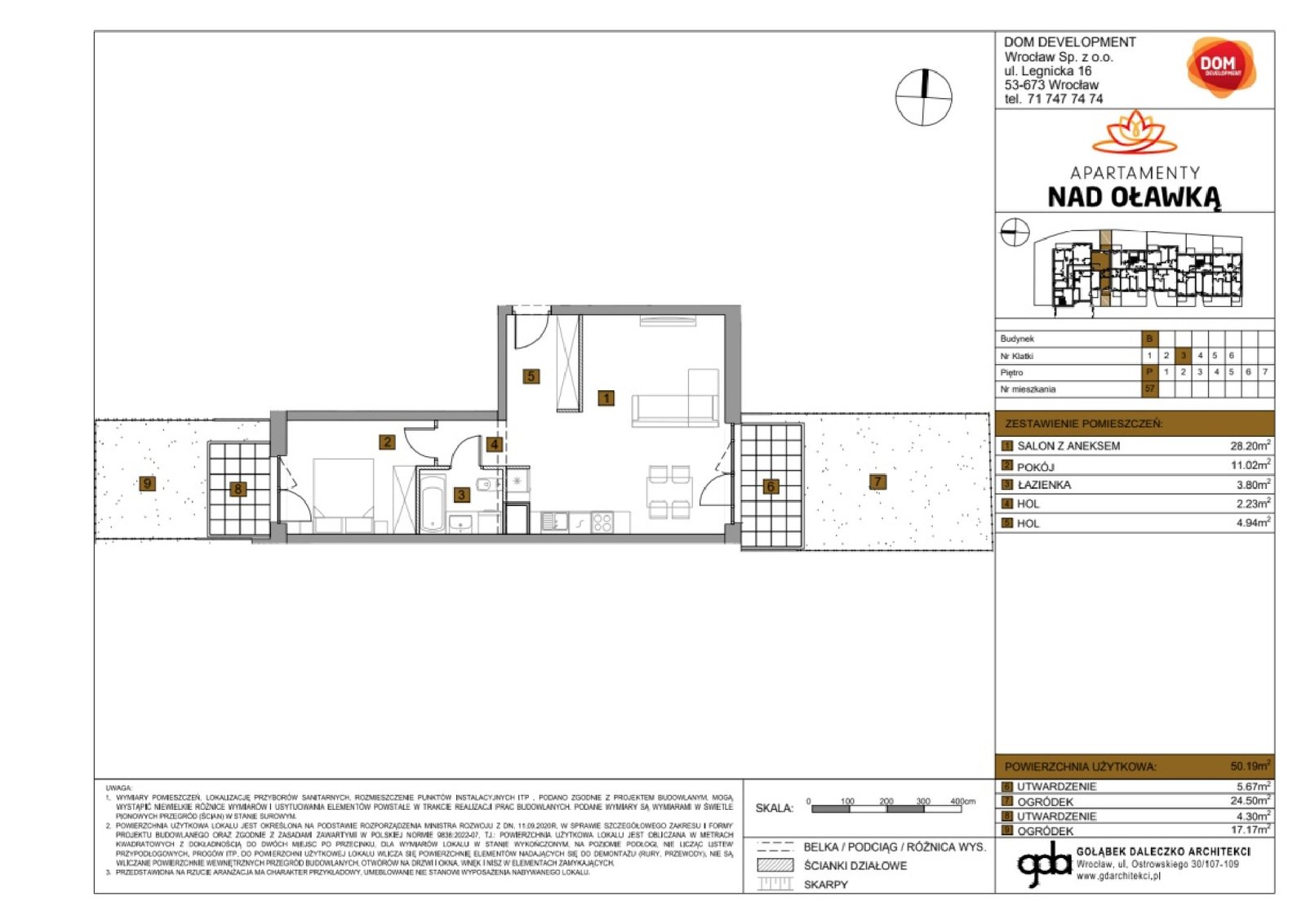 Rzut B57 — Apartamenty Nad Oławką etap II