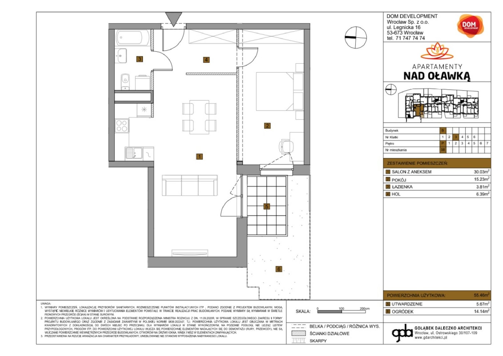 Rzut B58 — Apartamenty Nad Oławką etap II