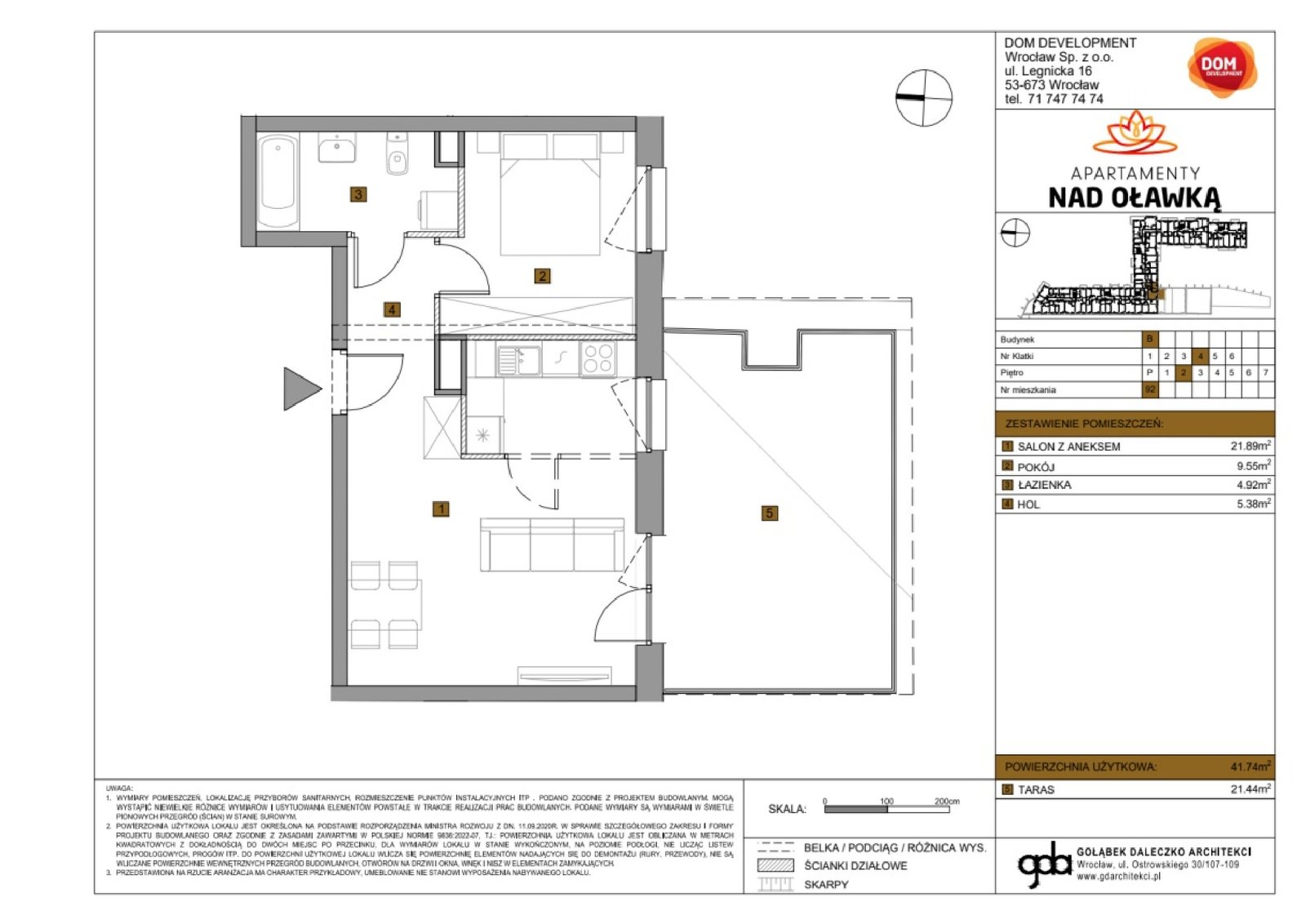 Rzut B92 — Apartamenty Nad Oławką etap II