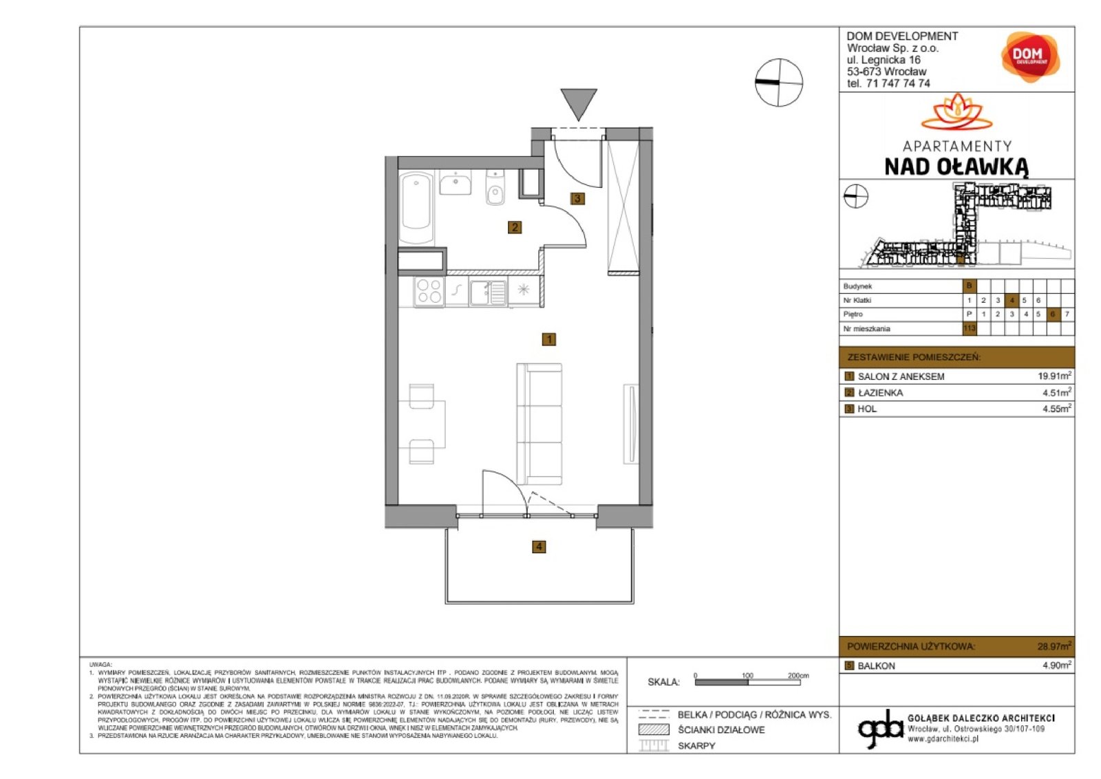 Rzut B113 — Apartamenty Nad Oławką etap II