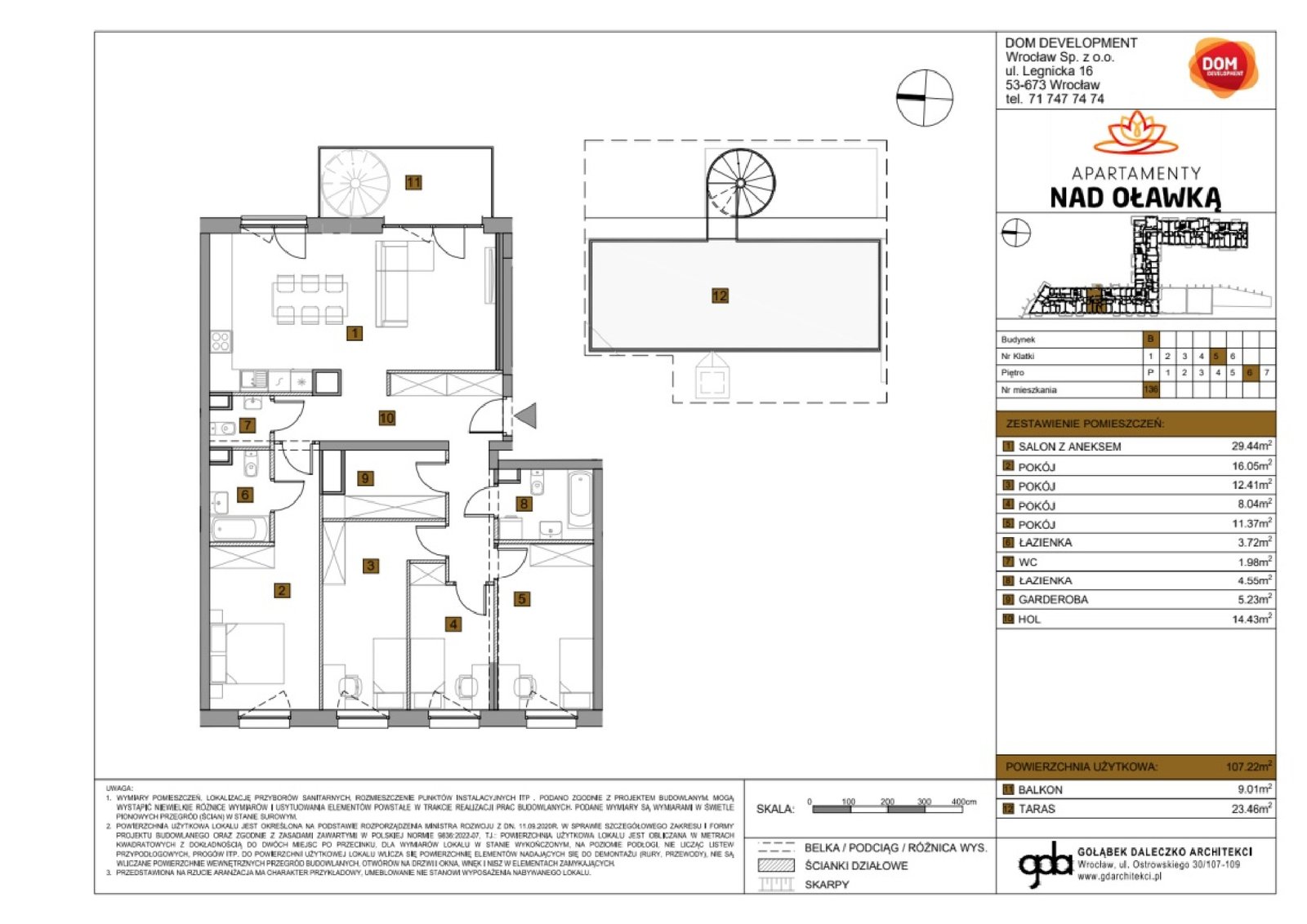 Rzut B136 — Apartamenty Nad Oławką etap II