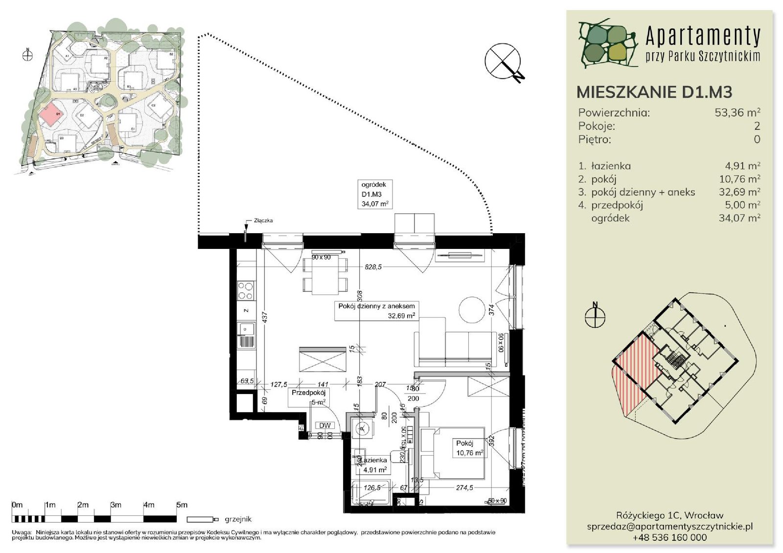 Rzut D1.M3 — Apartamenty przy Parku Szczytnickim
