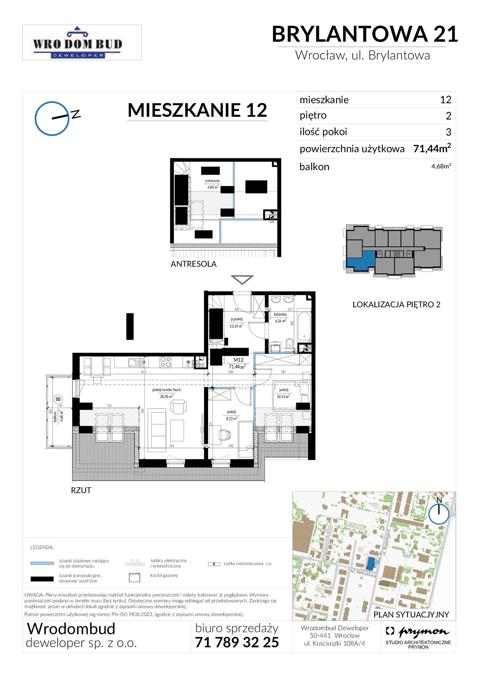 Rzut M12 — Brylantowa 21