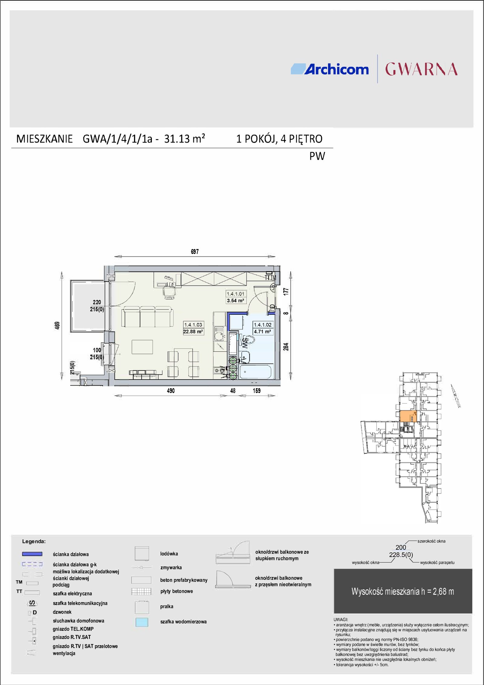Rzut GWA 1/4/1/1a — Gwarna