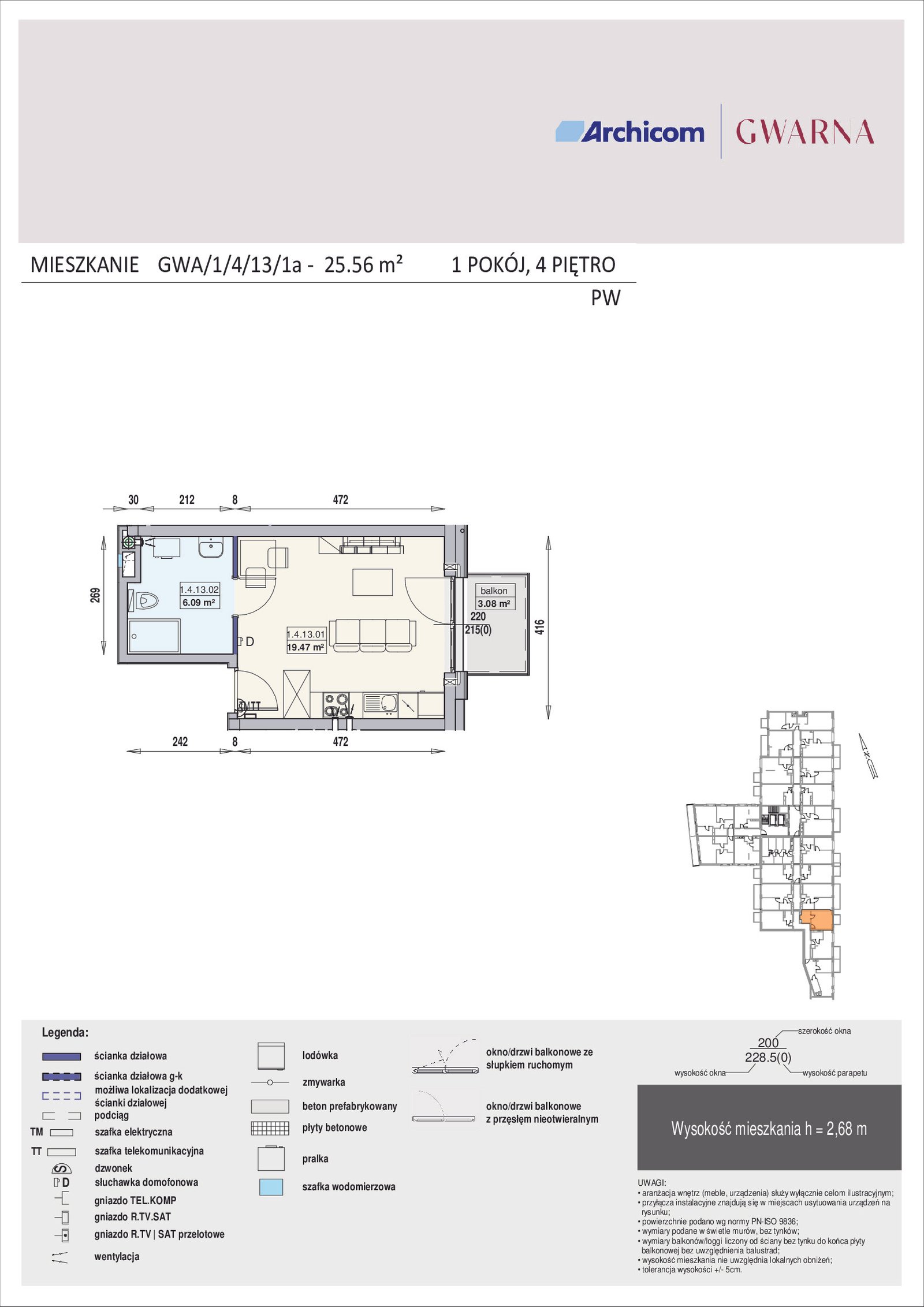 Rzut GWA 1/4/13/1a — Gwarna