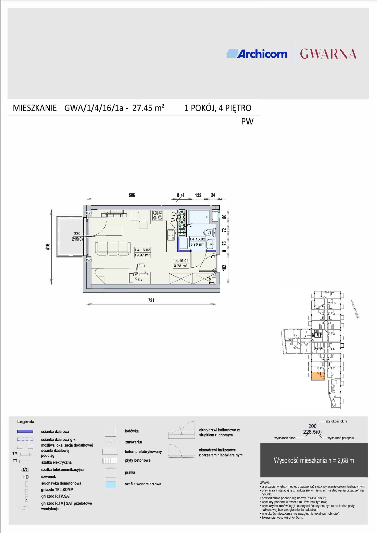 Rzut GWA 1/4/16/1a — Gwarna