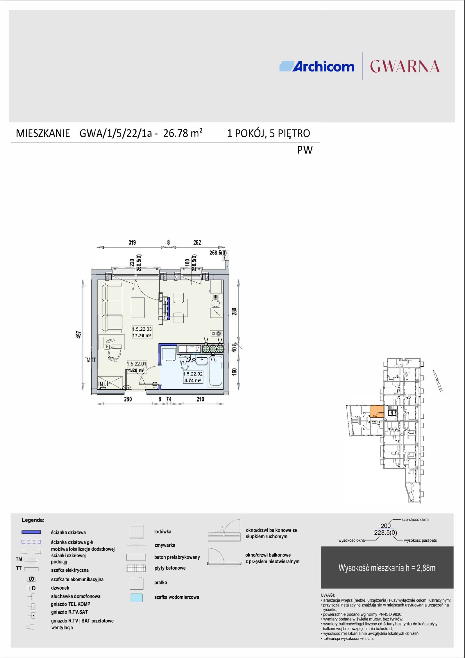 Rzut GWA 1/5/22/1a — Gwarna