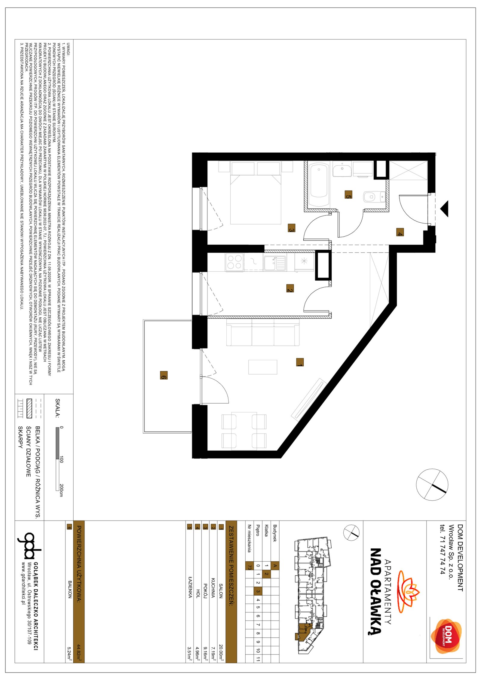 Rzut A73 — Apartamenty Nad Oławką etap I