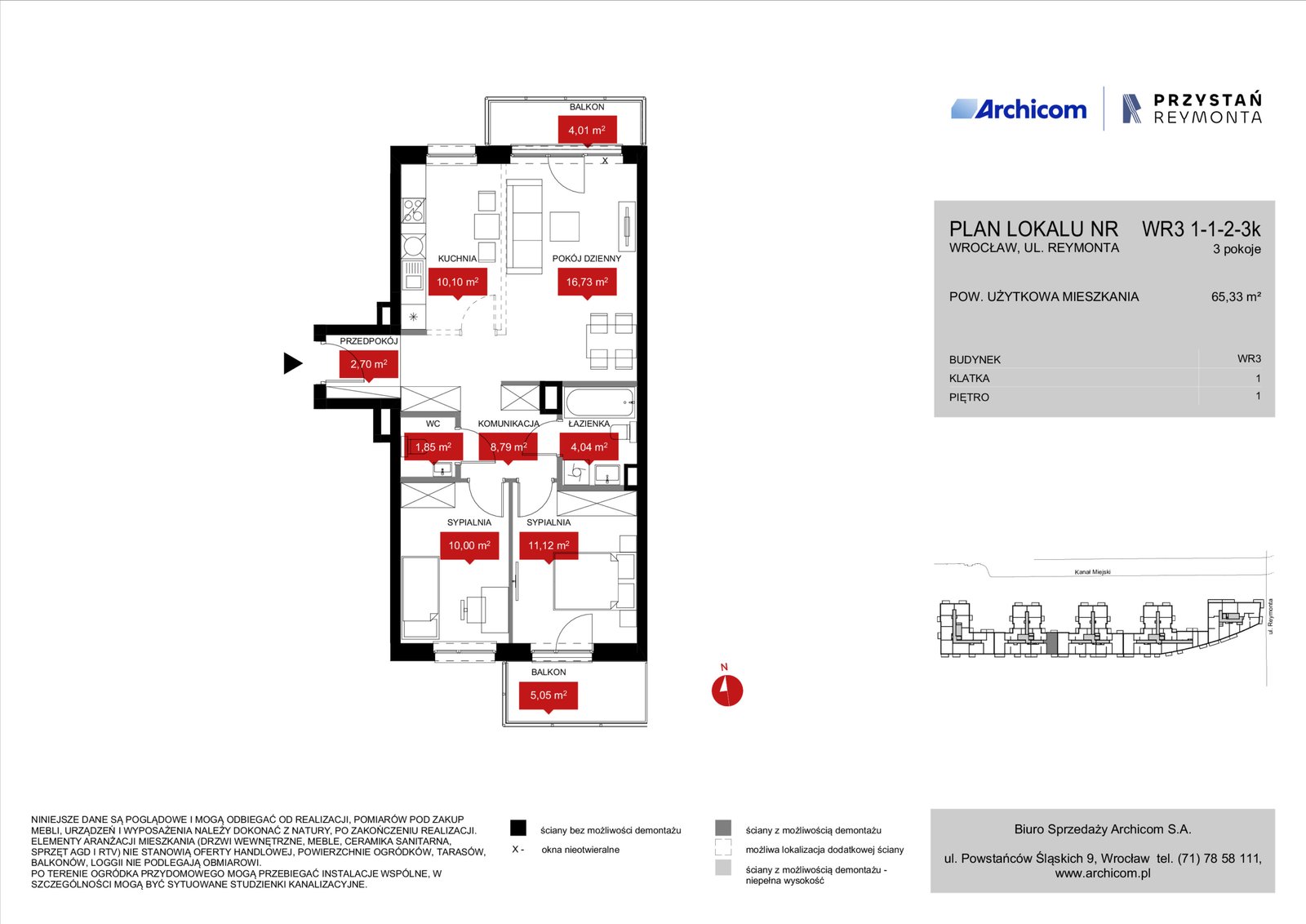 Rzut WR3 1/1/2/3k — Przystań Reymonta