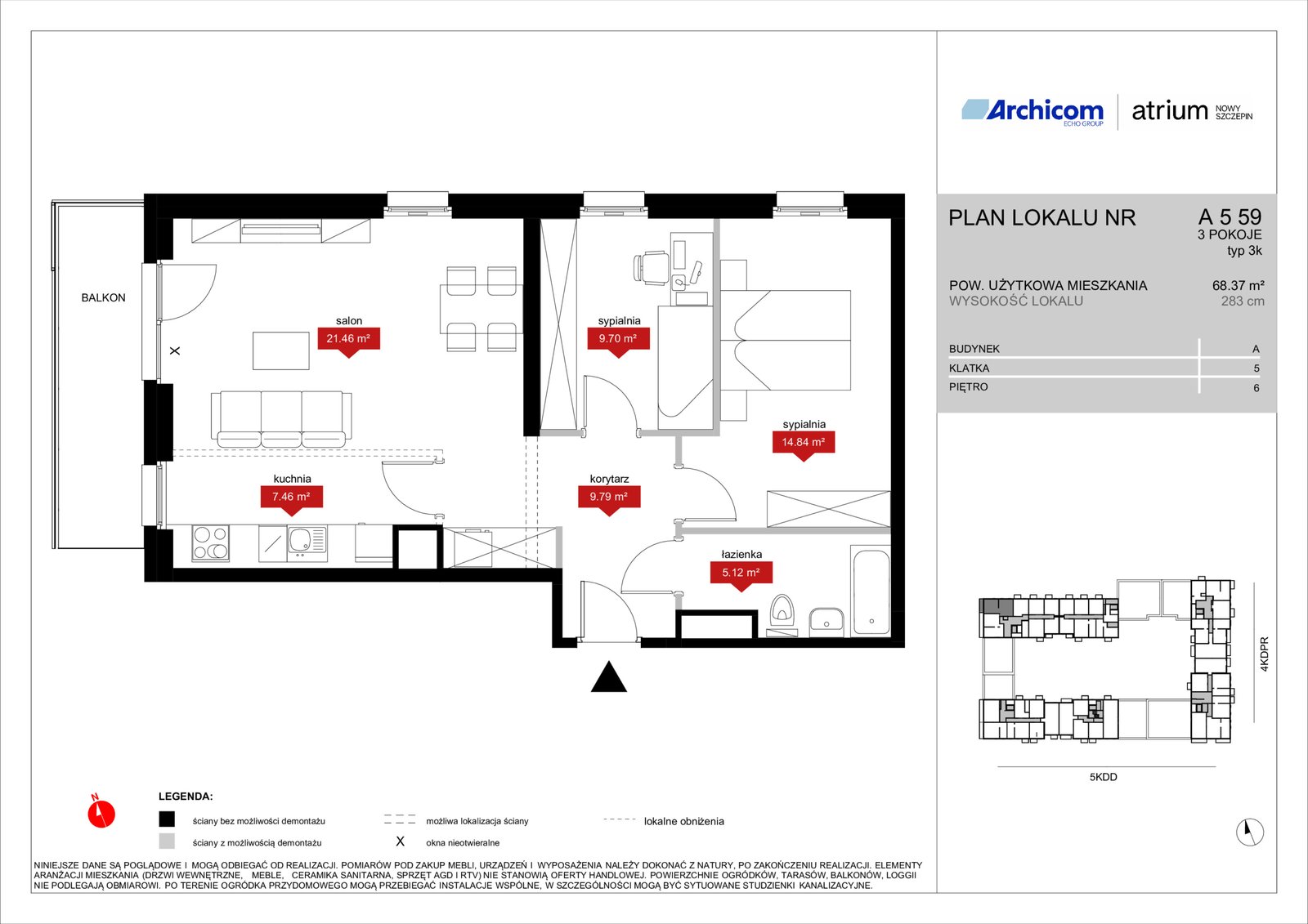 Rzut A5 59 — Atrium – Nowy Szczepin