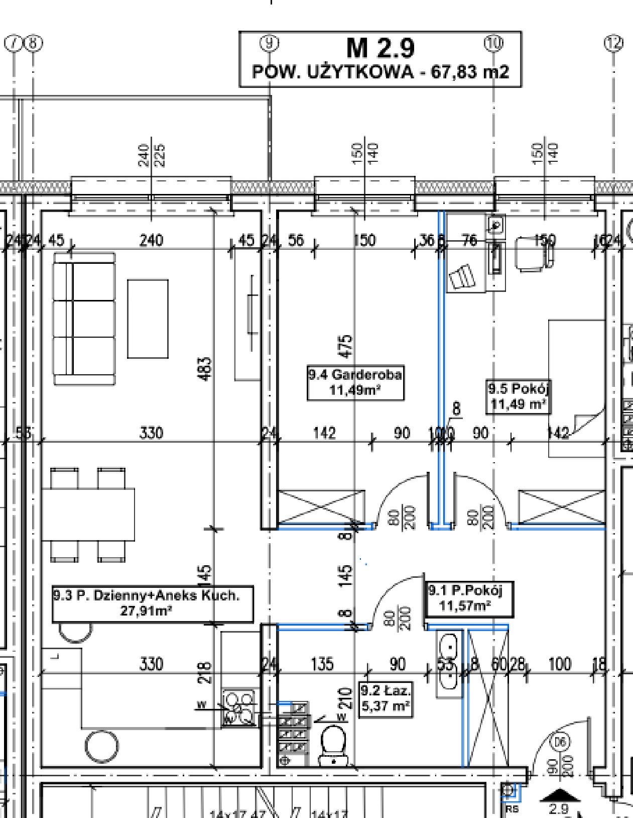 Rzut M.2.9 — Nowe Mieszkania na Zosinku