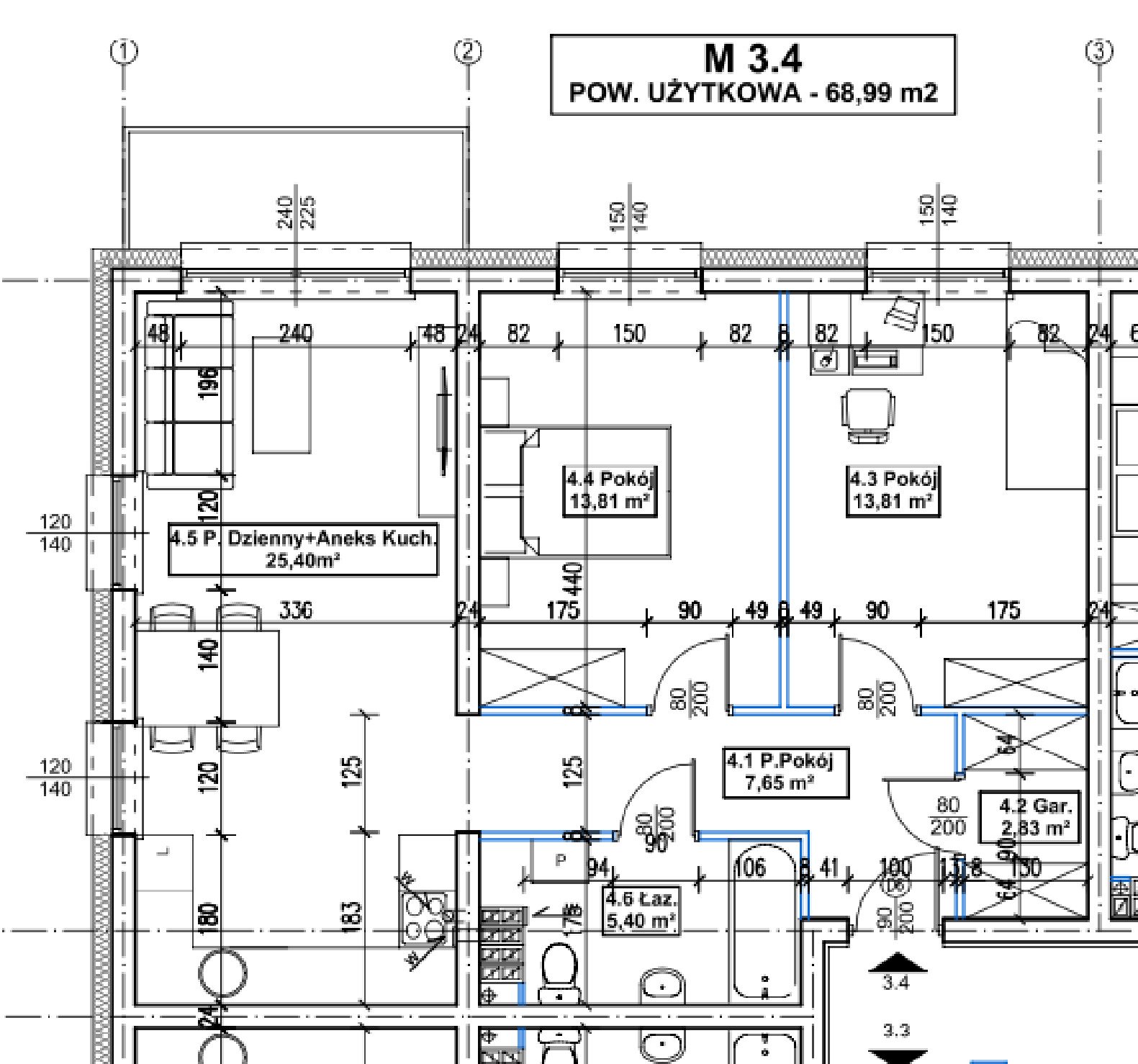 Rzut M.3.4 — Nowe Mieszkania na Zosinku