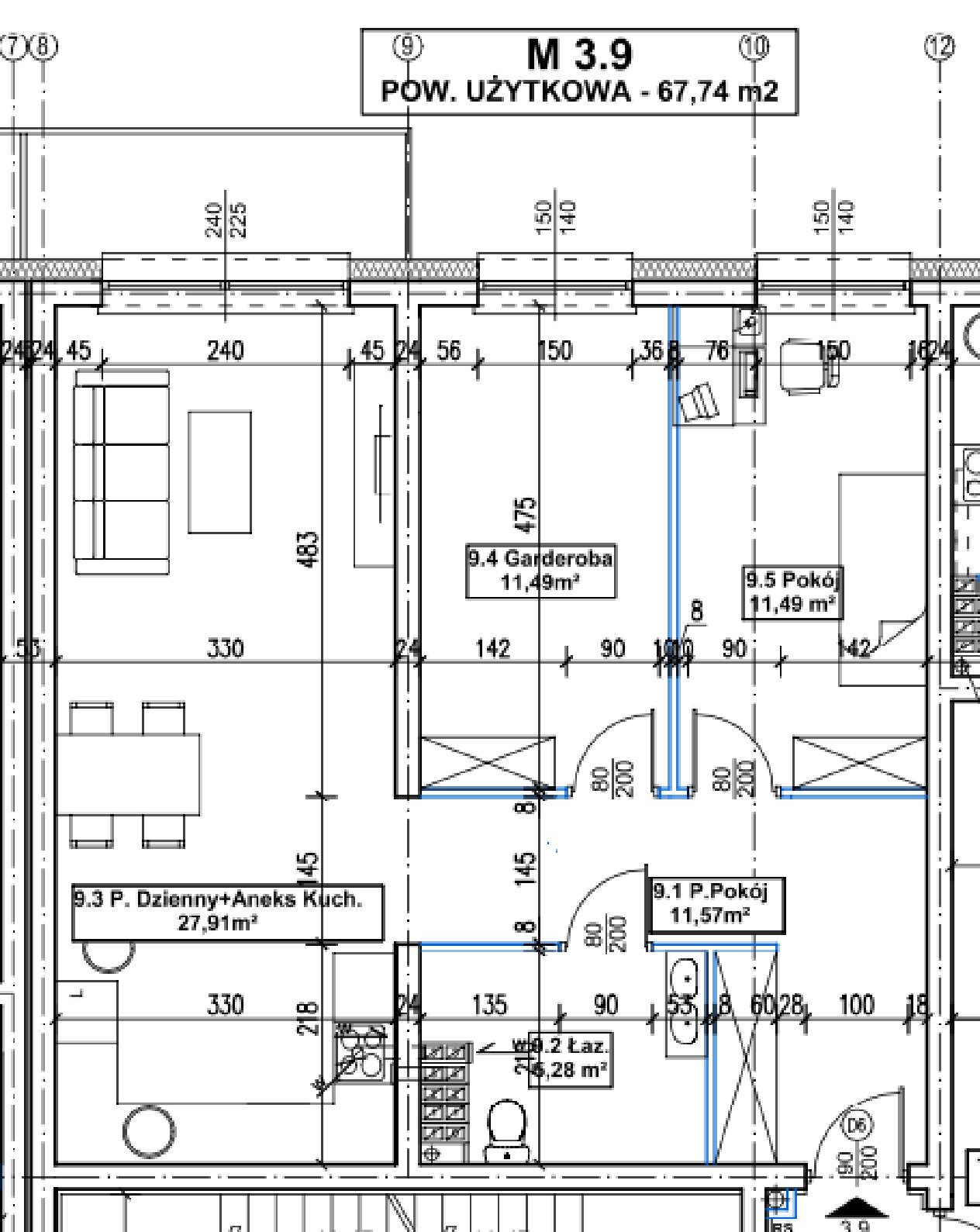 Rzut M.3.9 — Nowe Mieszkania na Zosinku