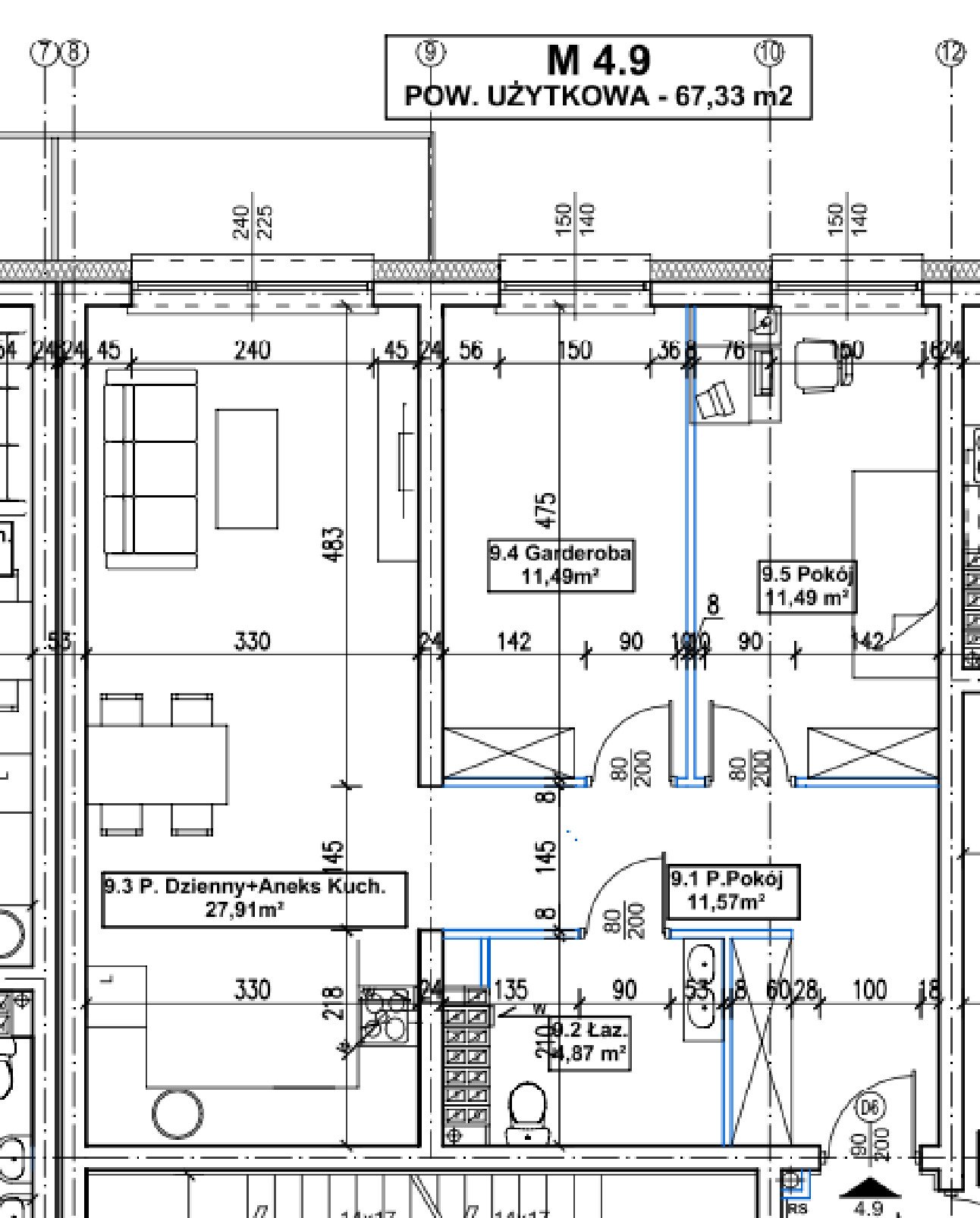Rzut M.4.9 — Nowe Mieszkania na Zosinku
