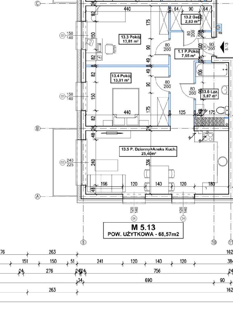Rzut M.5.13 — Nowe Mieszkania na Zosinku