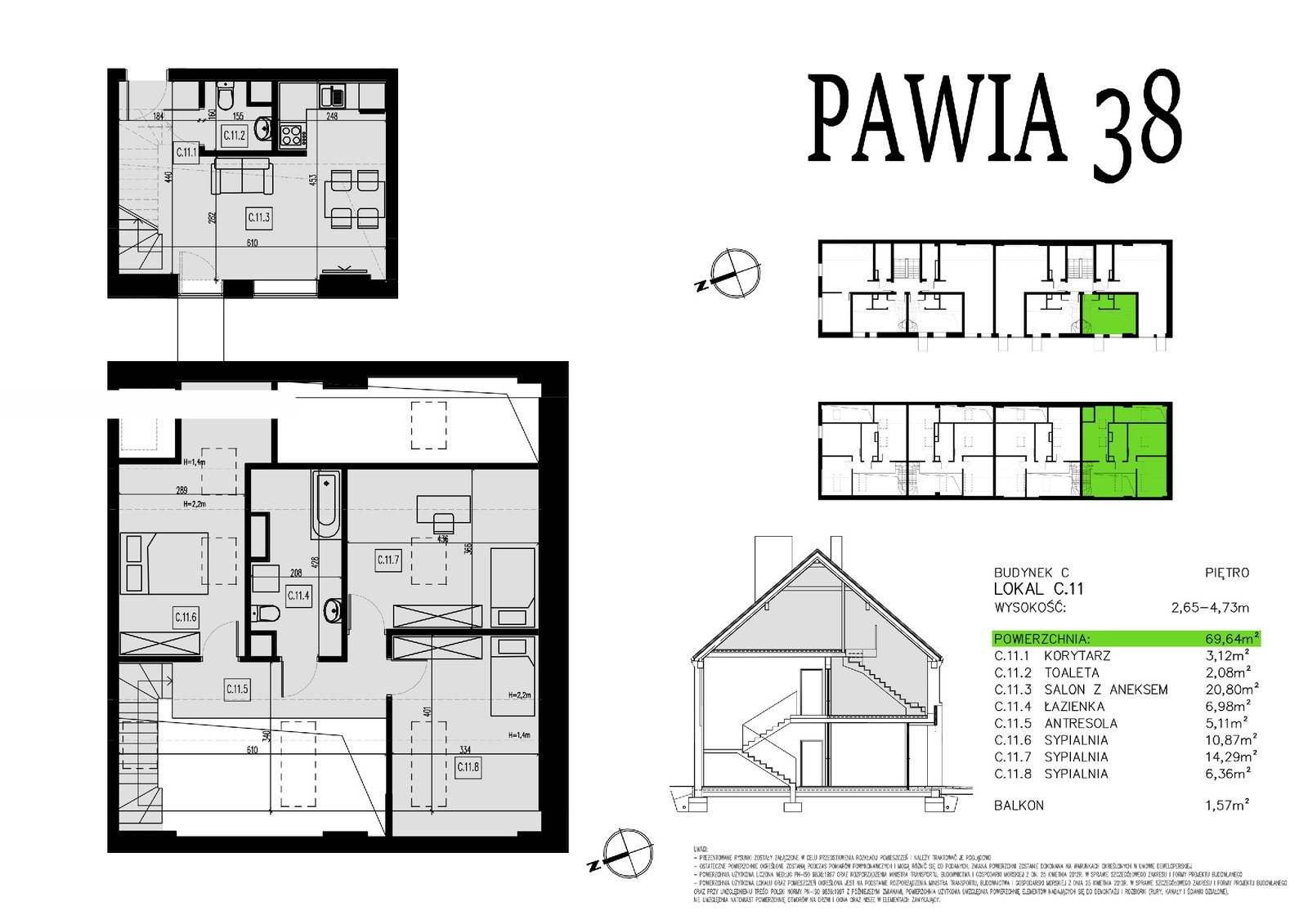 Rzut C11 — Pawia