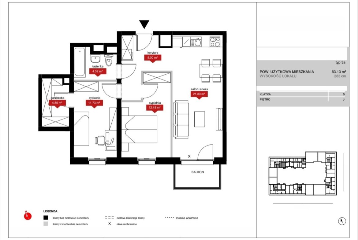 Floor plan A5 69 — Atrium – Nowy Szczepin