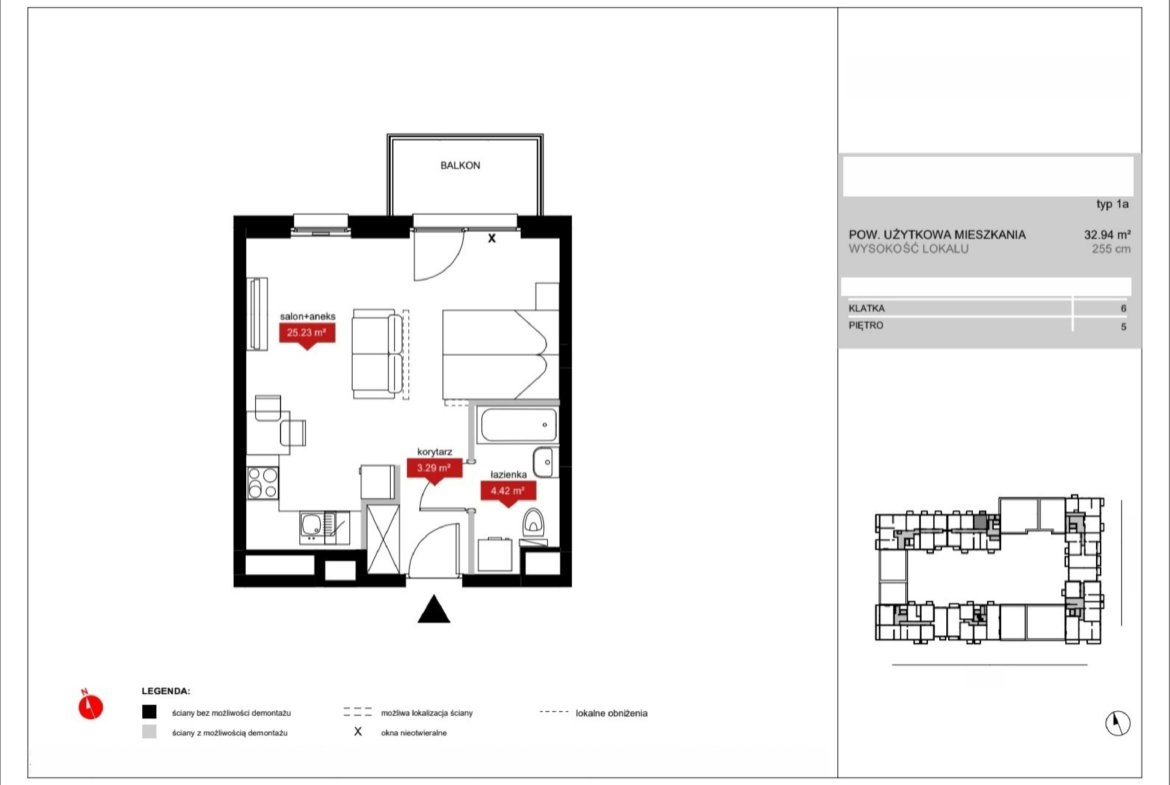 Rzut A6 60 — Atrium – Nowy Szczepin