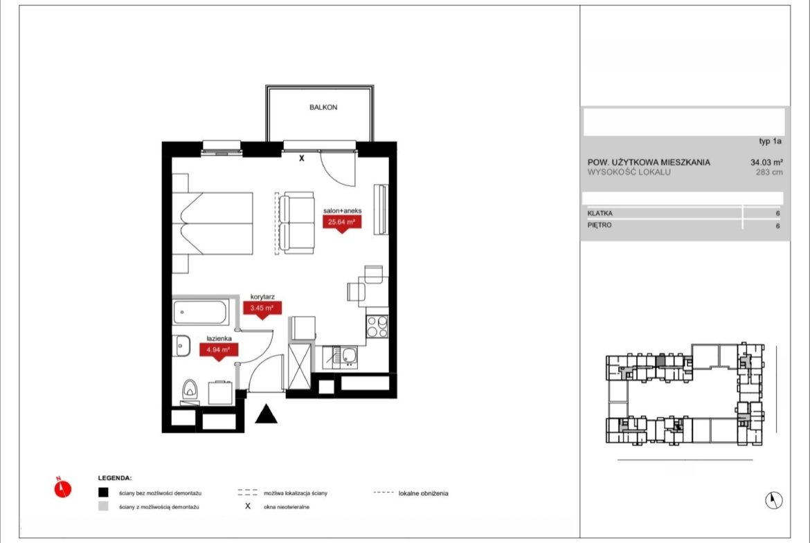 Rzut A6 64 — Atrium – Nowy Szczepin