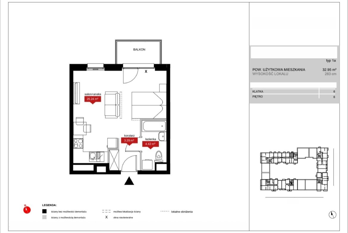 Floor plan A6 66 — Atrium – Nowy Szczepin