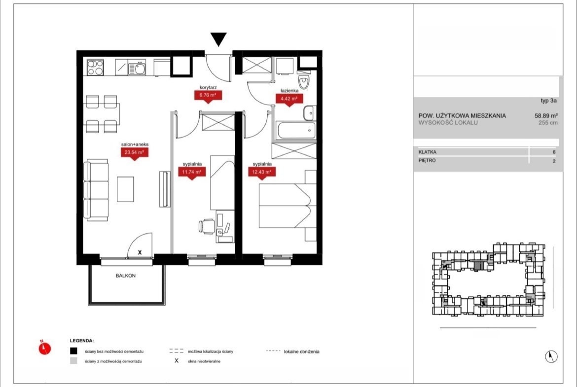 Rzut A6 23 — Atrium – Nowy Szczepin
