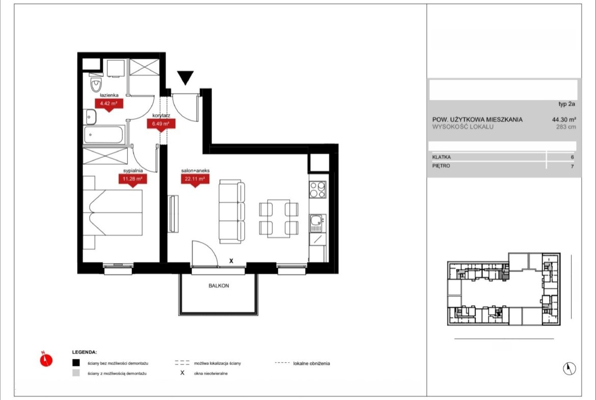 Floor plan A6 67 — Atrium – Nowy Szczepin