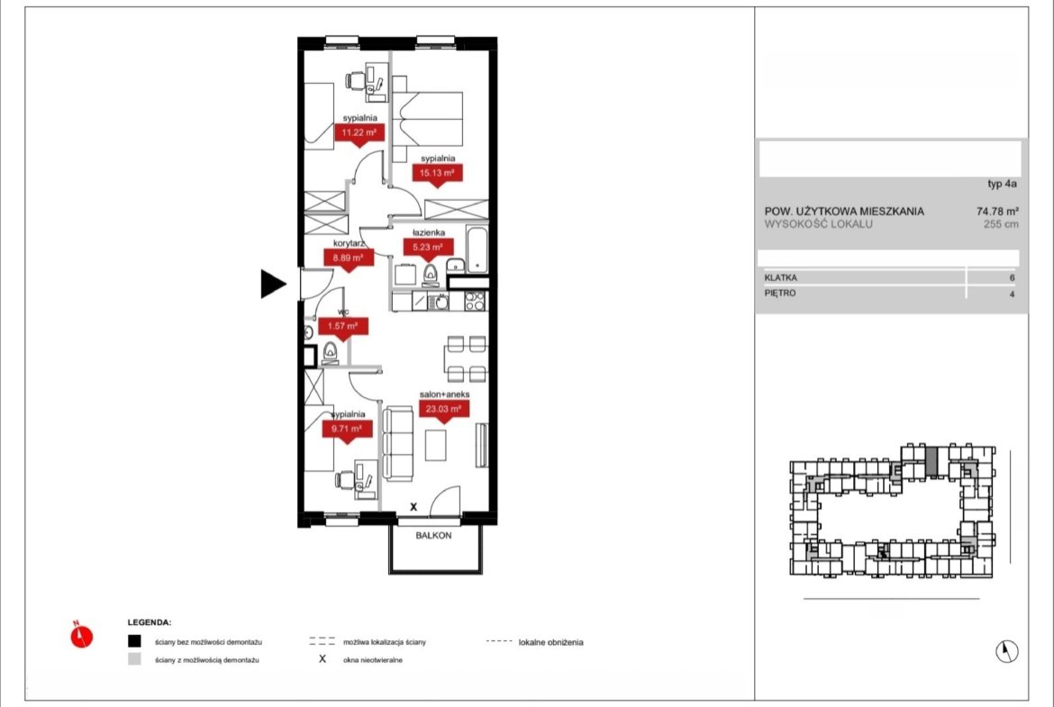 Floor plan A6 52 — Atrium – Nowy Szczepin