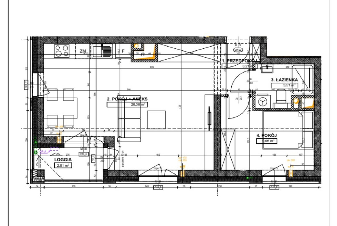 Floor plan B107_B — Nowe Centrum Południowe IV