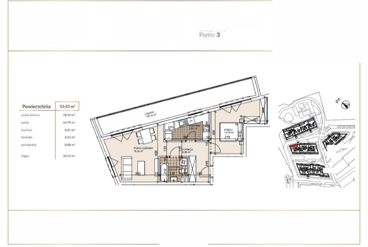 Floor plan F1-3-39 — Lokum Porto bud E, F i H