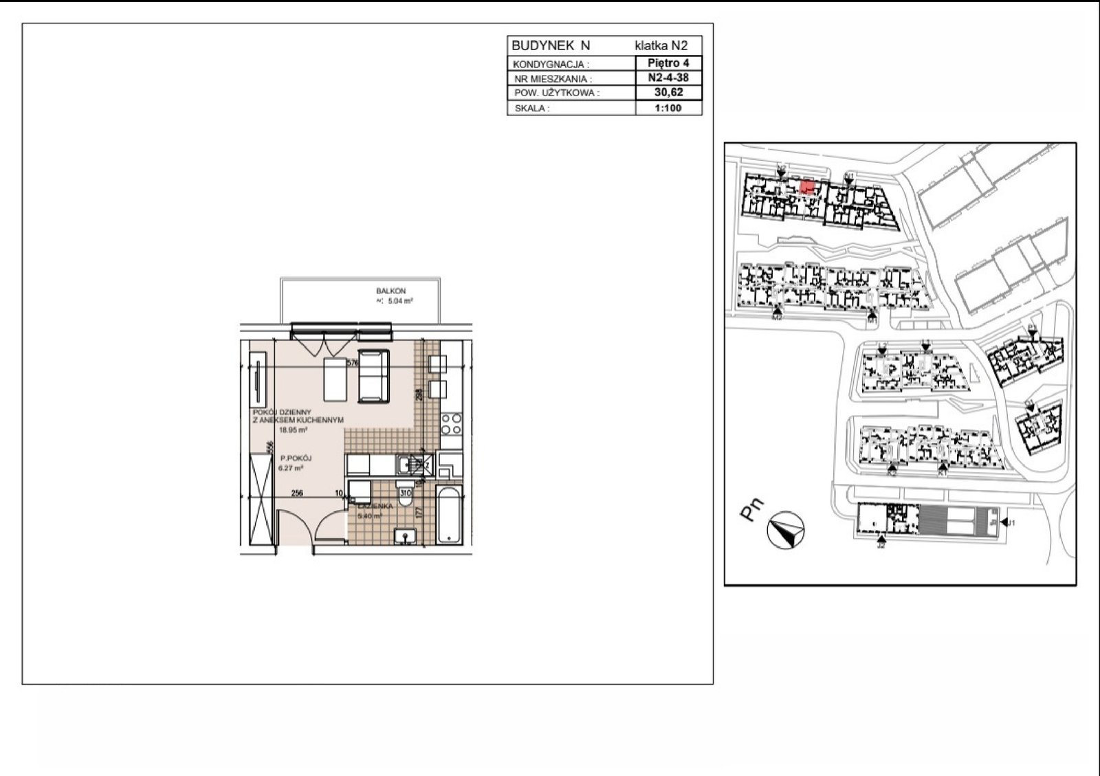 Планування N2-4-38 — Lokum PORTO, 30,72 m²