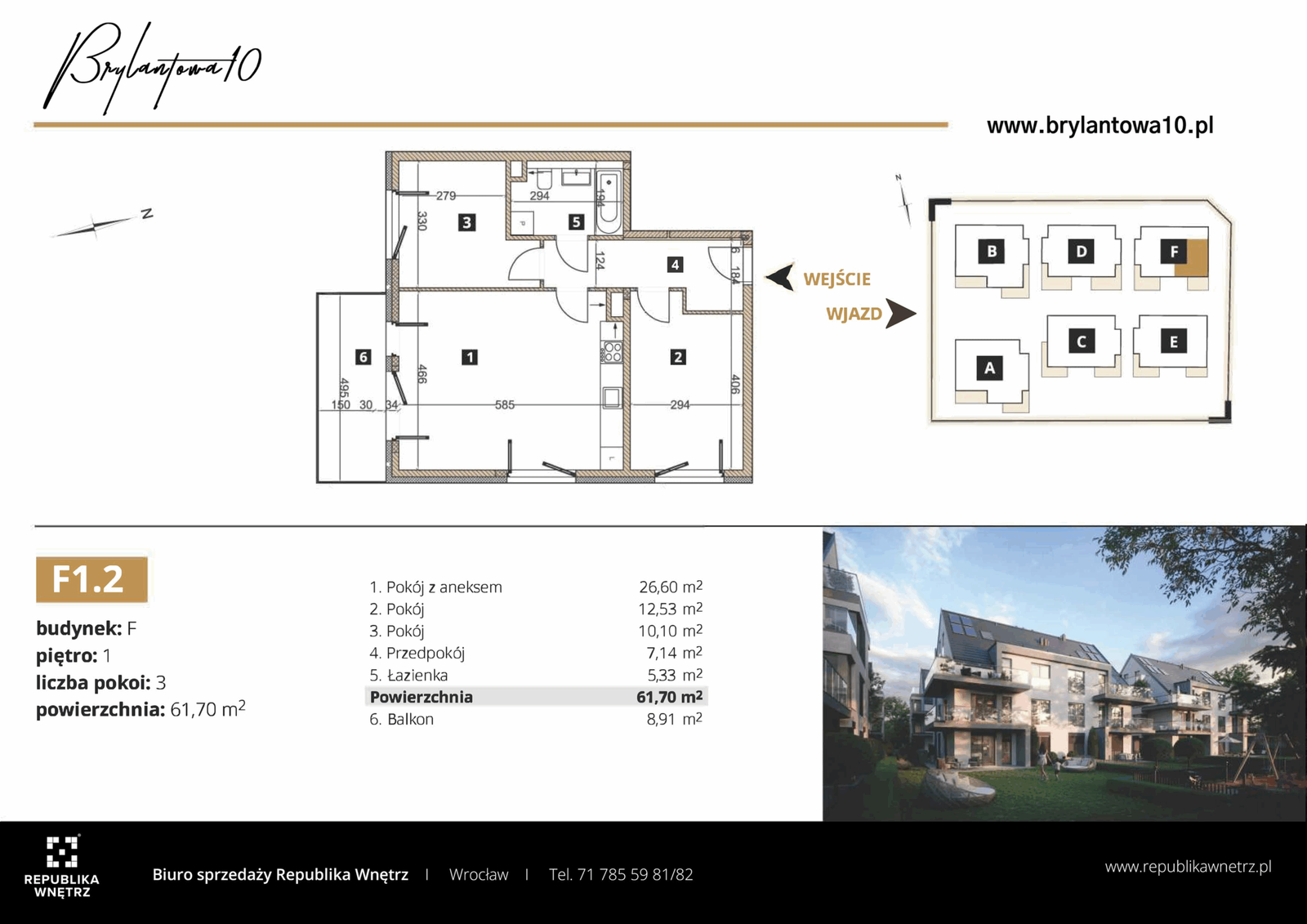 Rzut F1.2 — Brylantowa 10