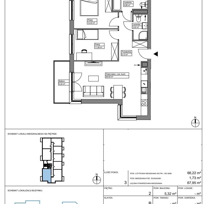 Rzut KR8/B/2/8 — Apartamenty Krakowska 8