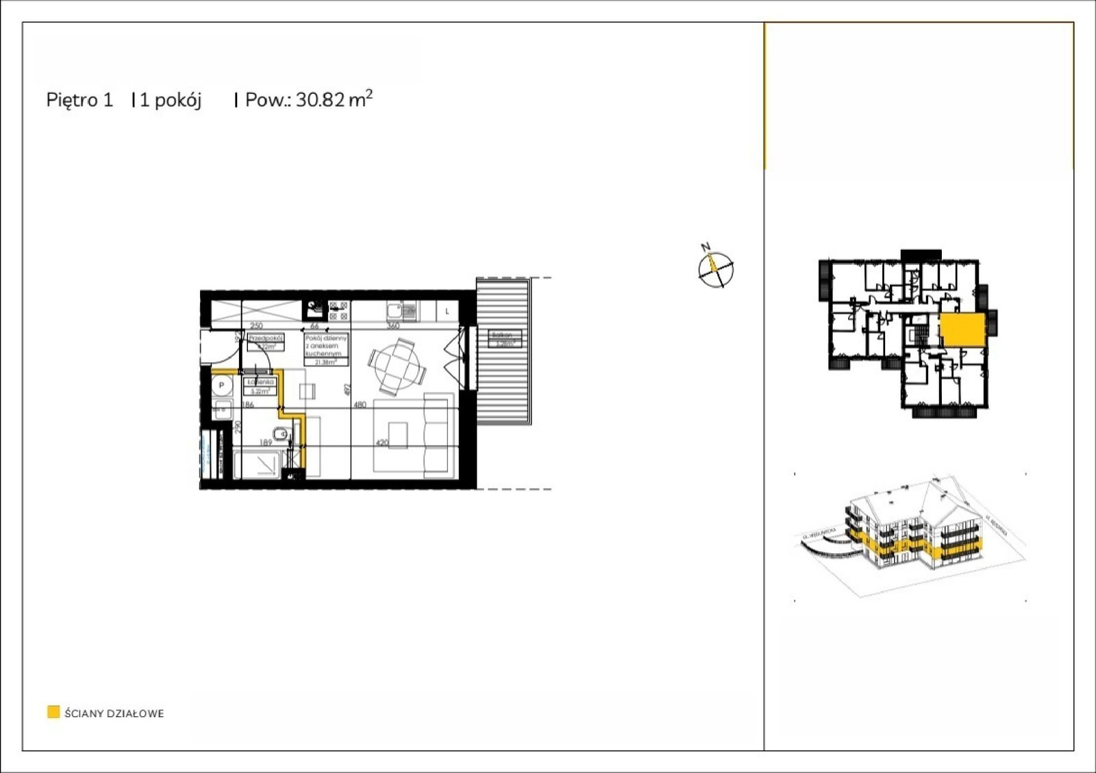 Rzut RD5/1/15 — Węgliniecka, 30,82 m²