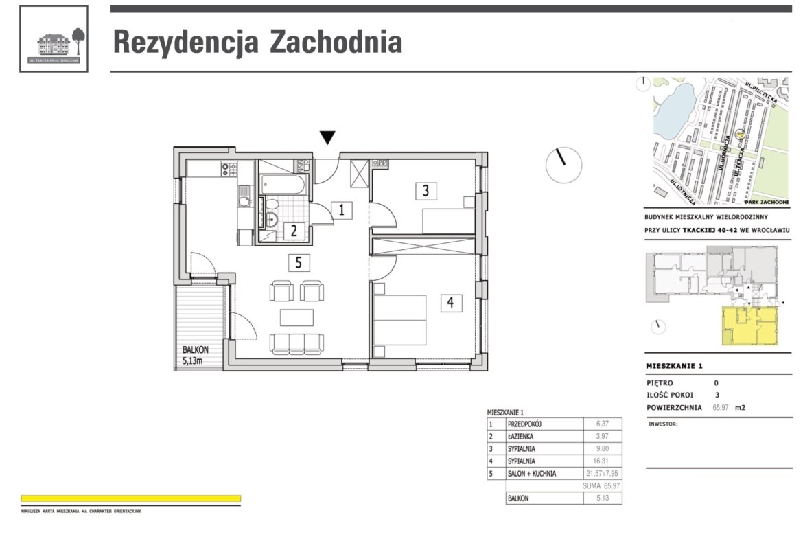 Rzut M1 — Rezydencja Zachodnia