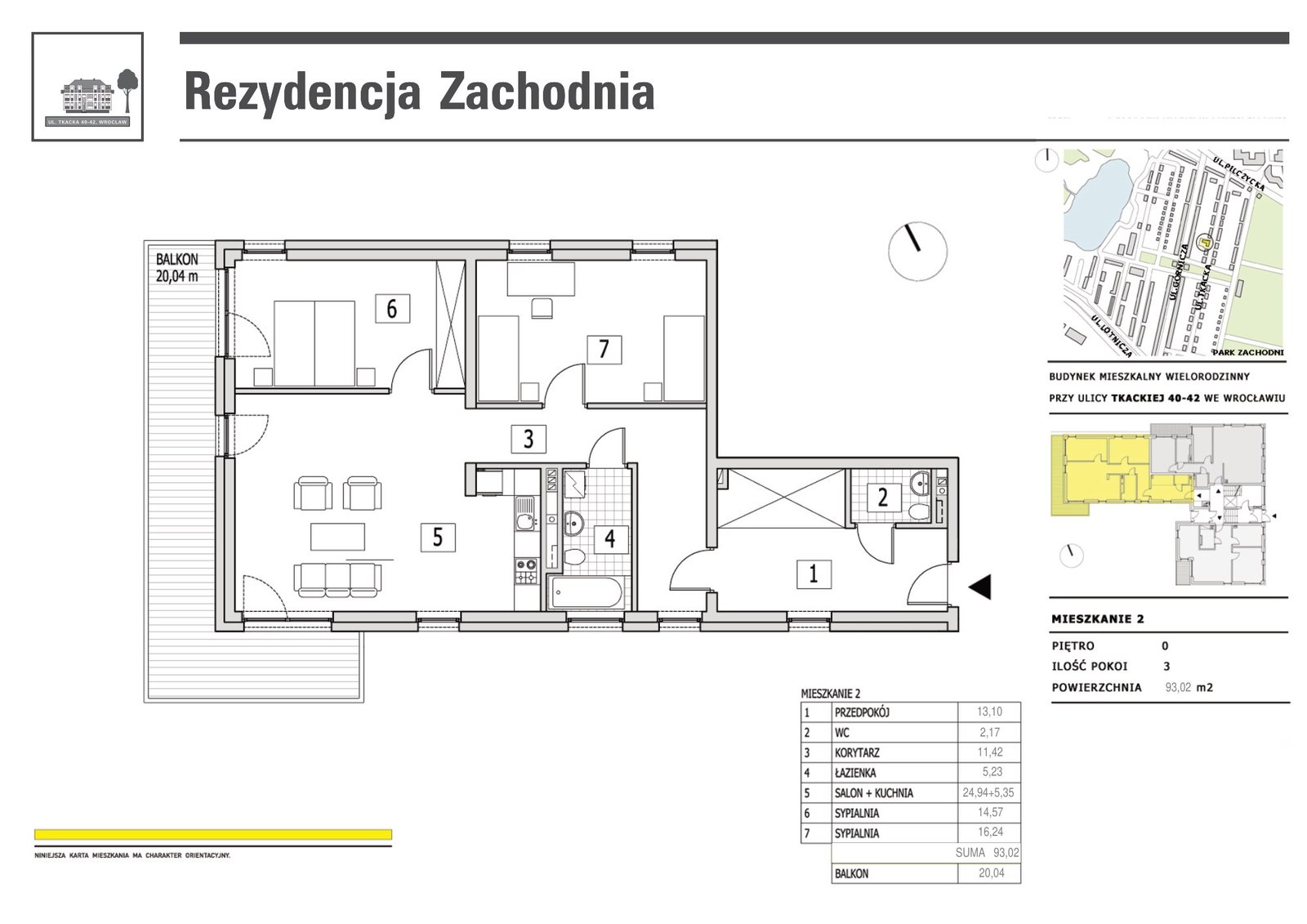 Rzut M2 — Rezydencja Zachodnia, 93,02 m²