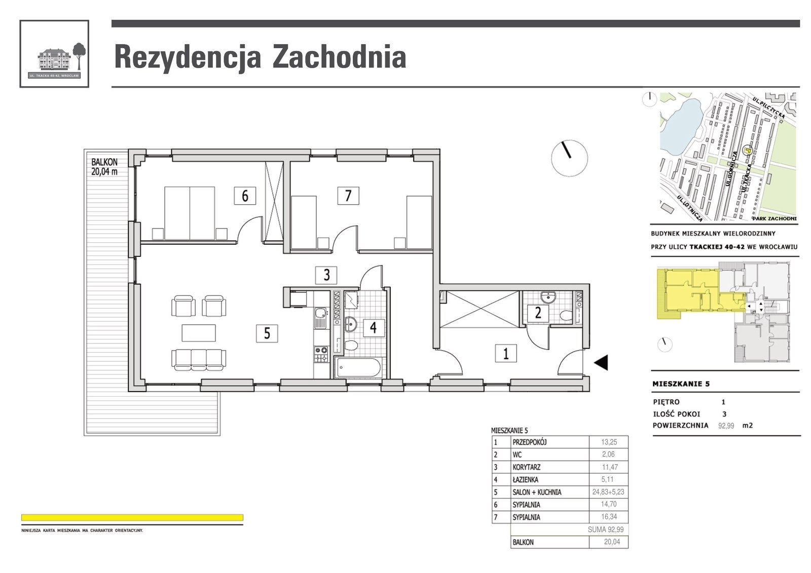Rzut mieszkania M5 — Rezydencja Zachodnia