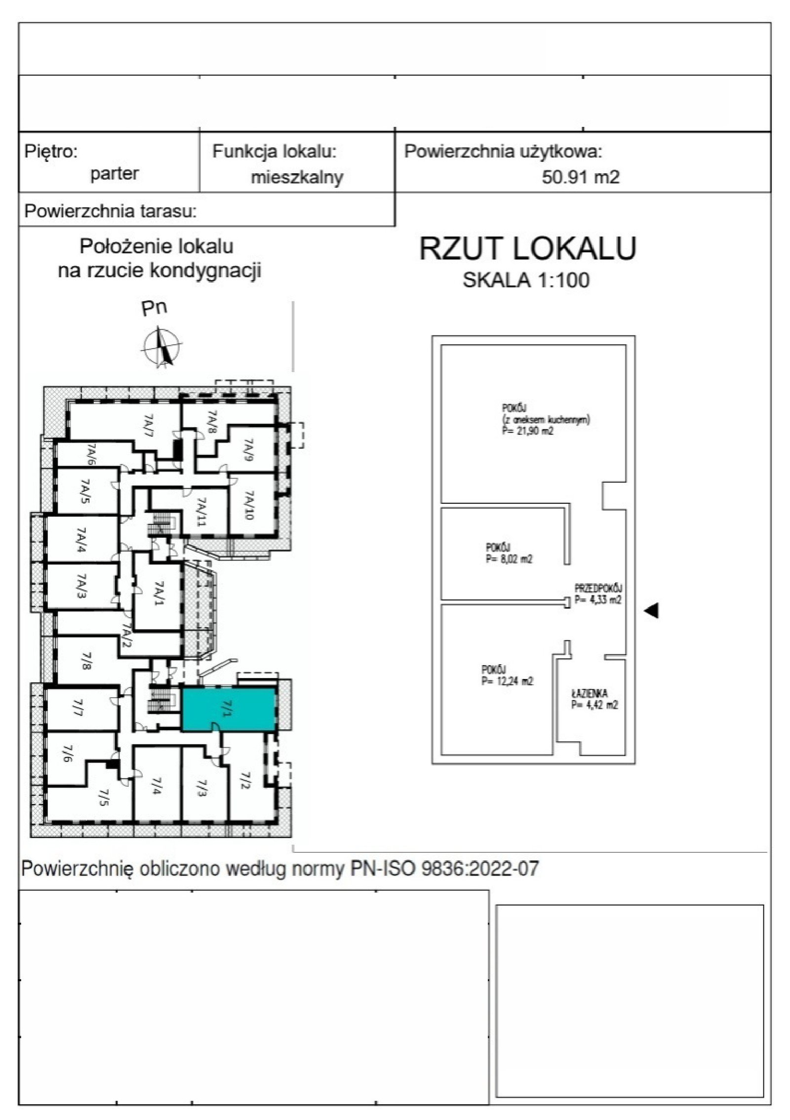 Rzut B_0_1 — Rudawska 5, 51,06 m²