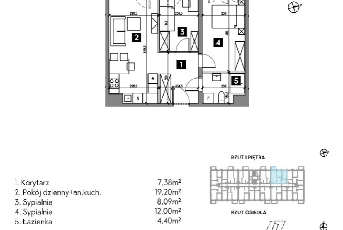 Rzut B1/1/5 — Osiedle Metr Kwadrat etap II