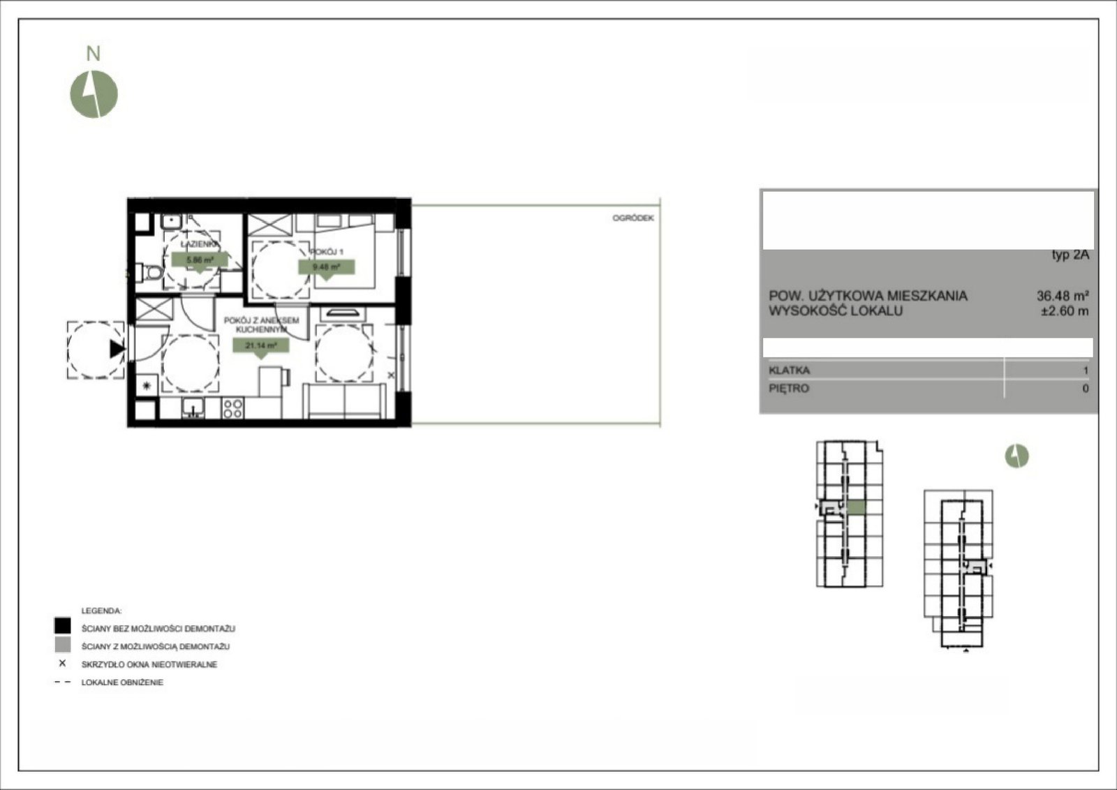 Rzut A1 7 — Moje Iwiny, 36,05 m²