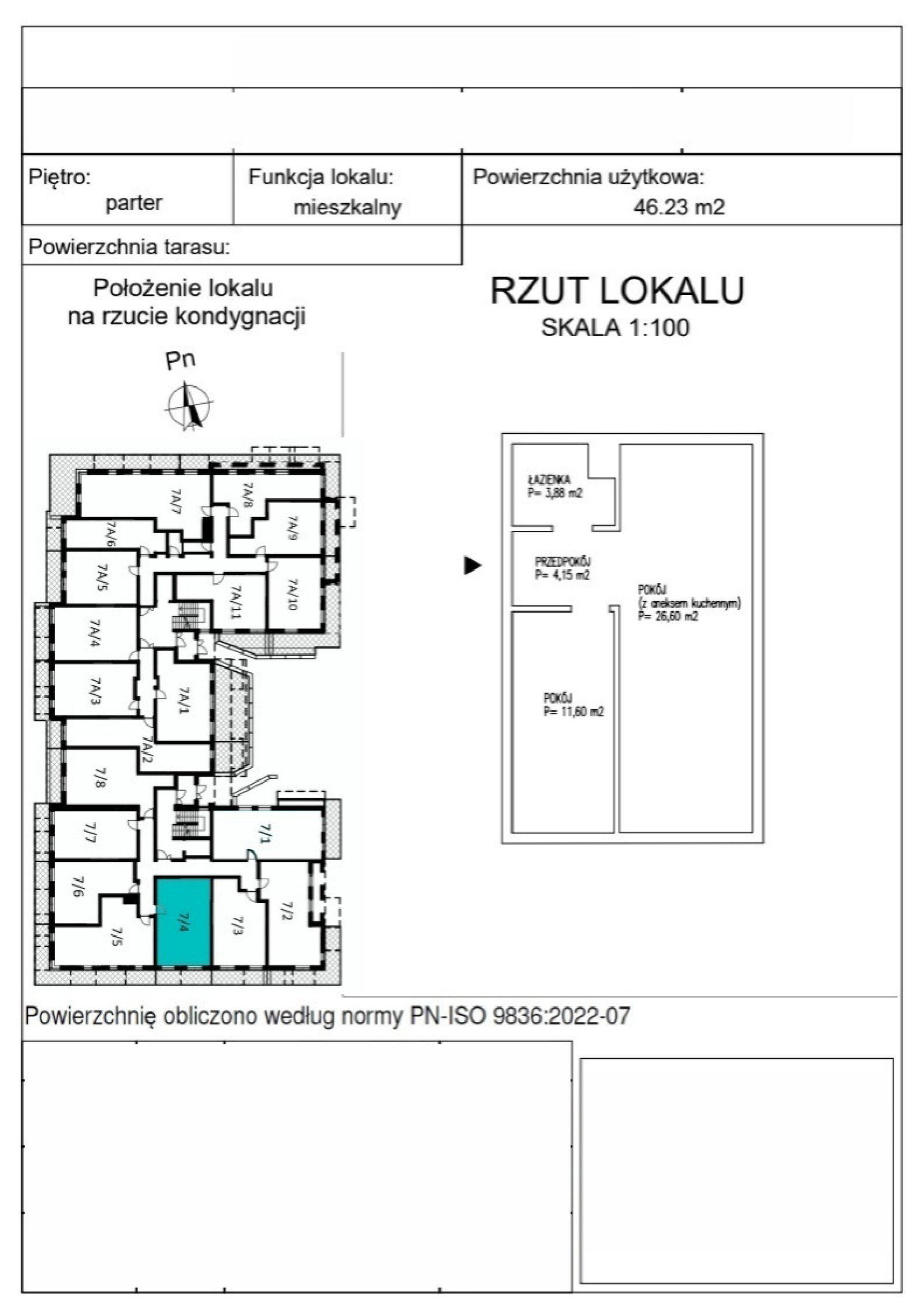 Rzut B_0_4 — Rudawska 5, 46,26 m²