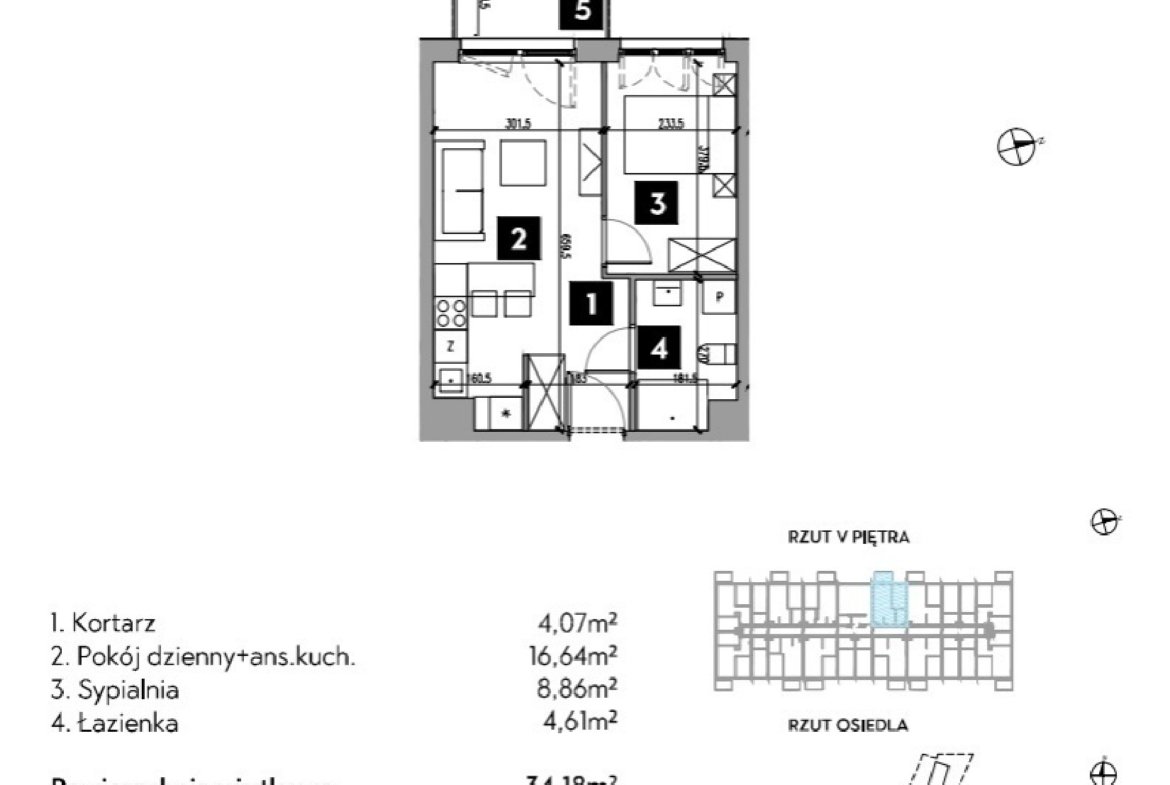 Rzut B1/5/4 — Osiedle Metr Kwadrat etap II