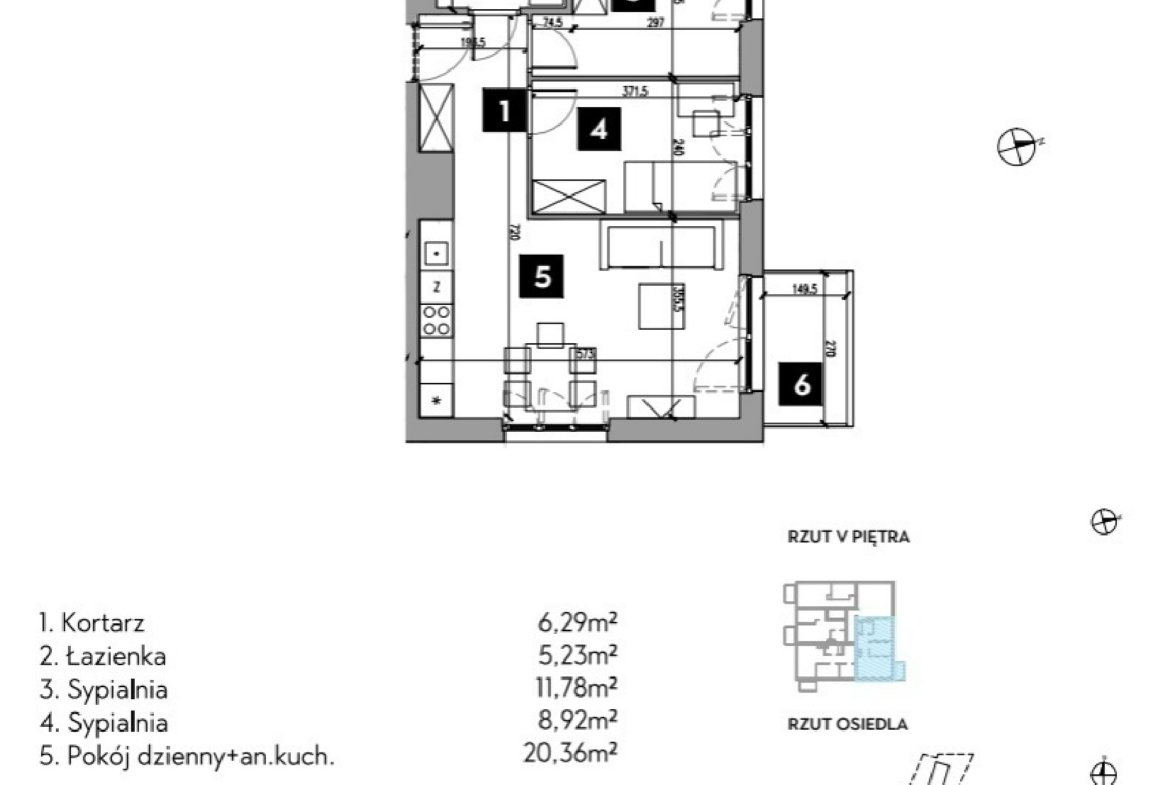 Rzut B2/5/4 — Osiedle Metr Kwadrat etap II
